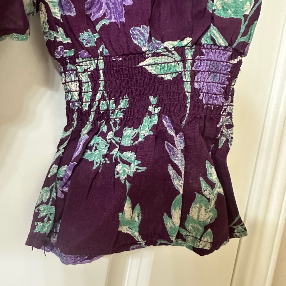Free People ruffled cotton blouse xs - Picture 3 of 4